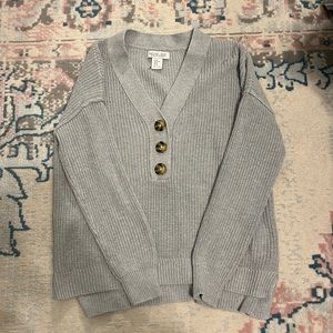 Gray Rachel Zoe sweater with buttons
